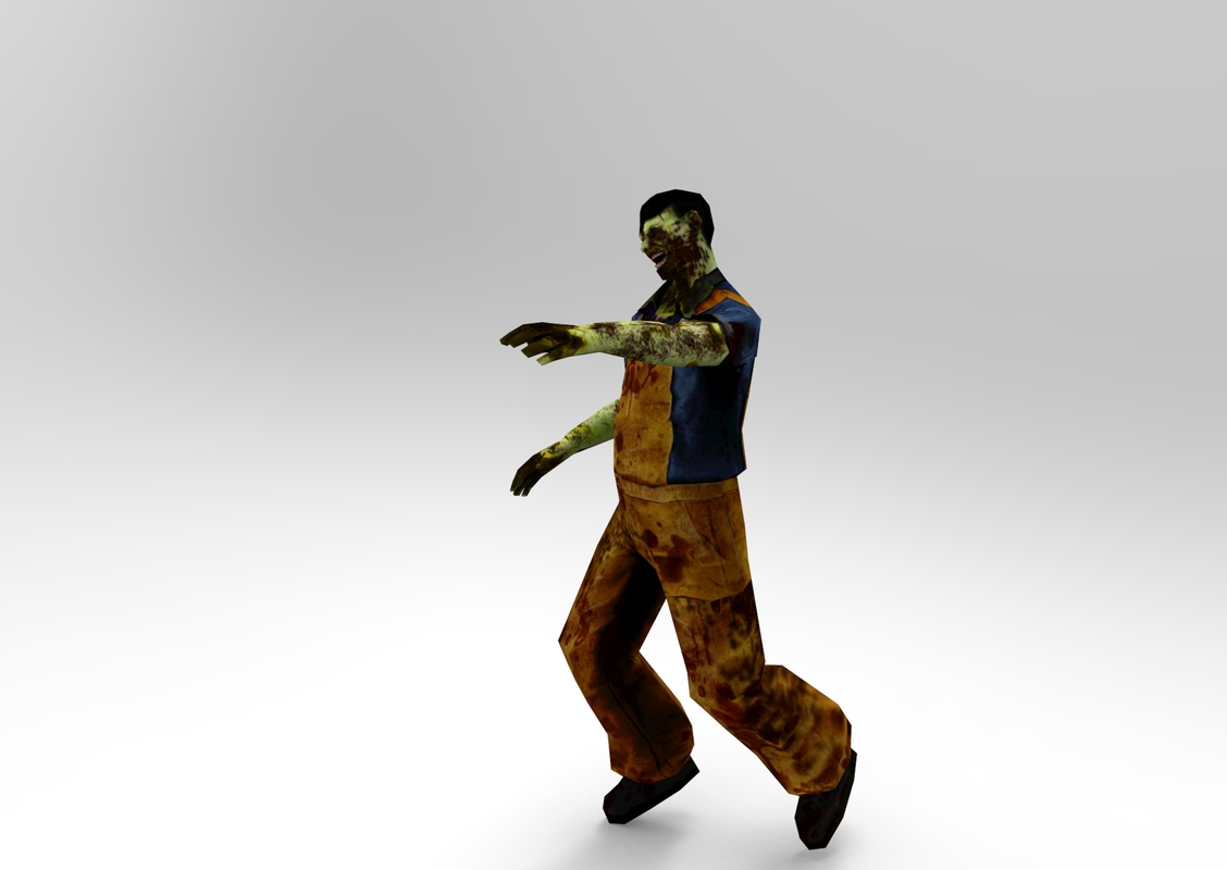 3D zombie worker rigged animation TurboSquid 1210696