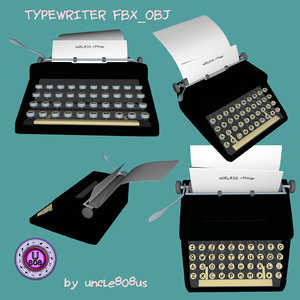 old typewriter 3D model