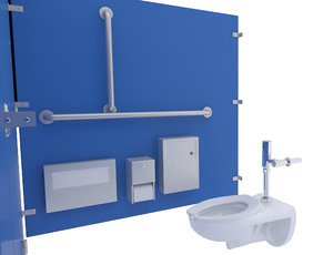 3D restroom stalls toilet