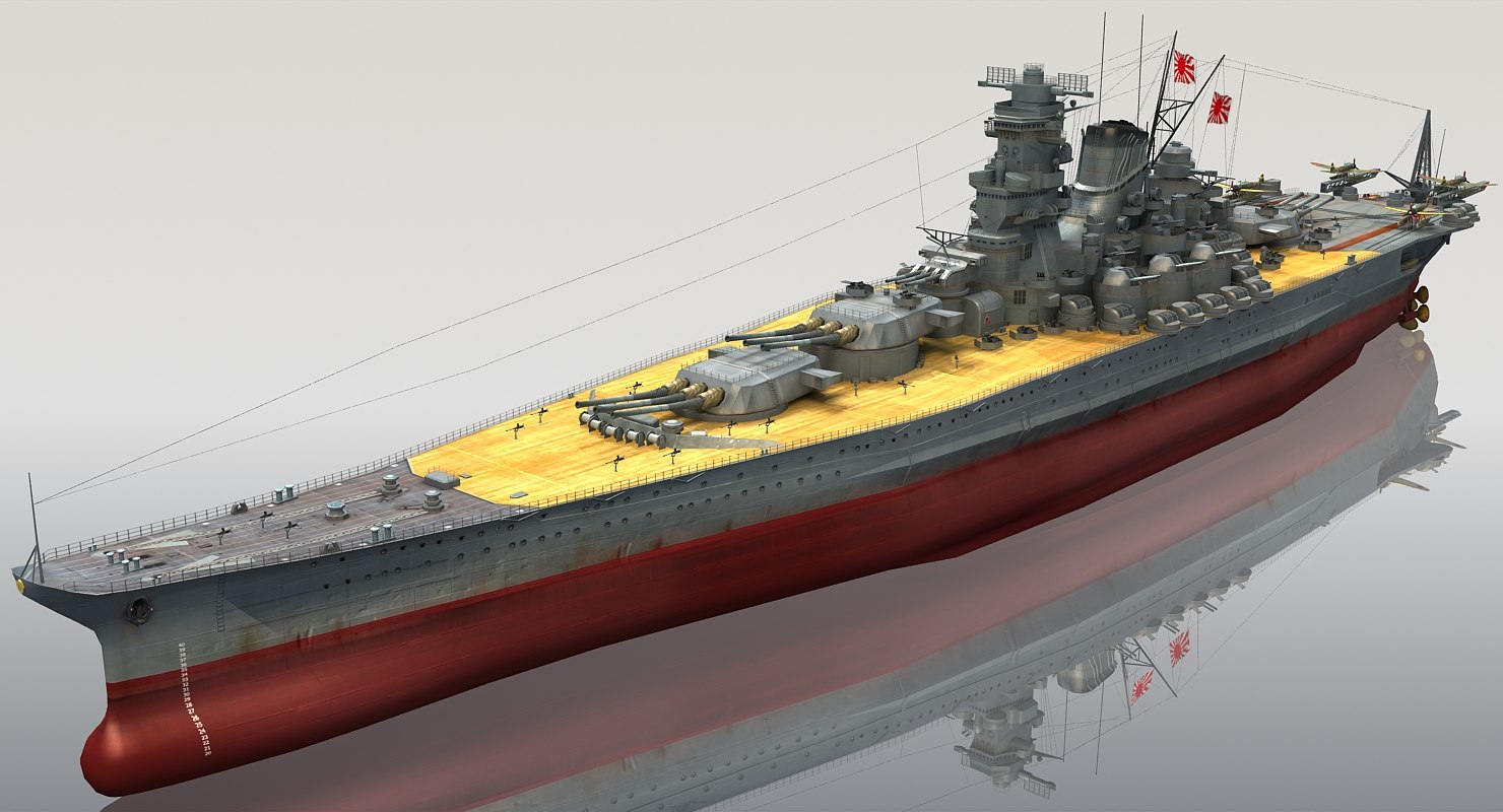 D Ijn Yamato Japanese Battleship Model TurboSquid