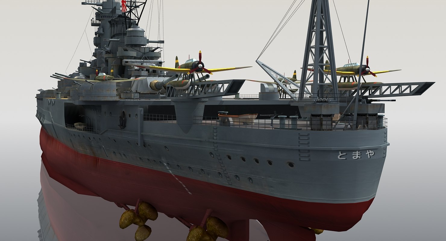 3d ijn yamato japanese battleship model