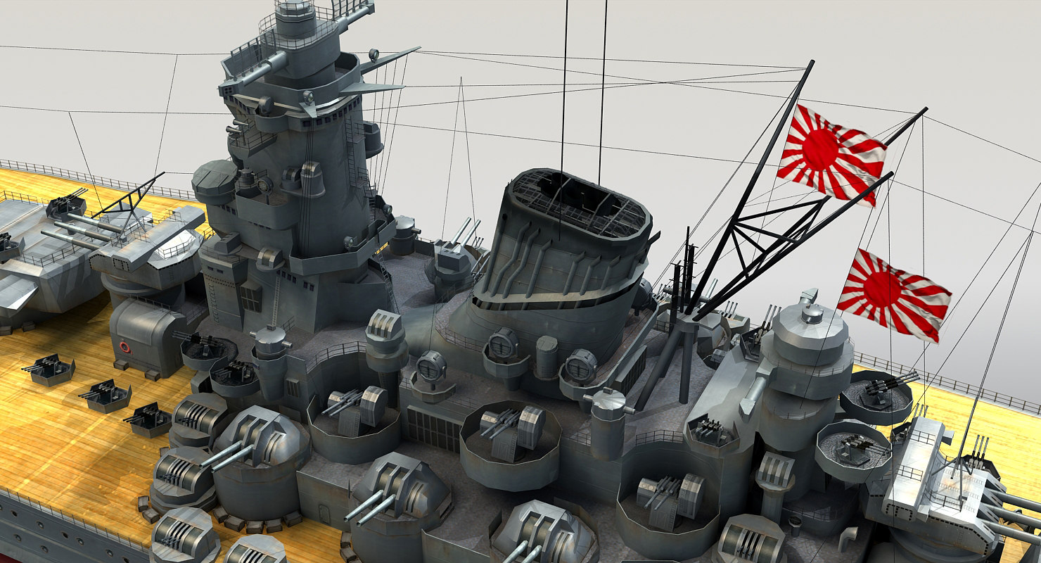 3d ijn yamato japanese battleship model