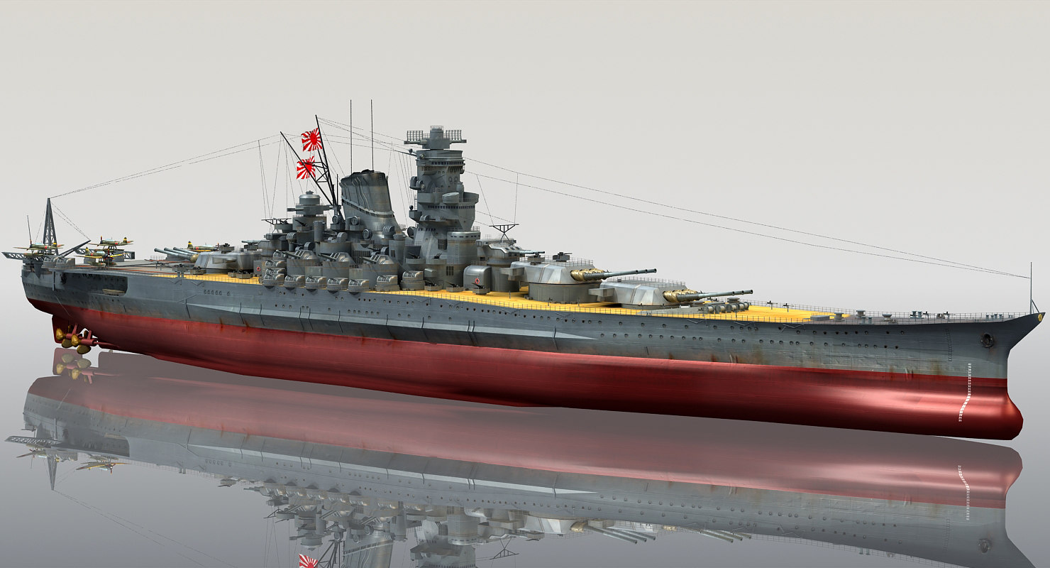 3d ijn yamato japanese battleship model