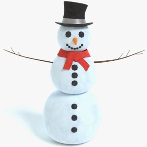 3D snowman x pbr model