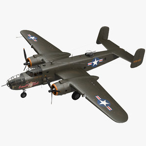 3D mitchell medium bomber b-25 model