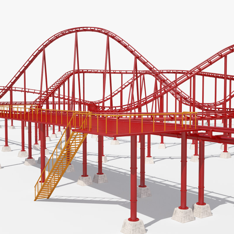 3D roller coaster track TurboSquid 1211915