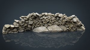 3D realistic stone wall