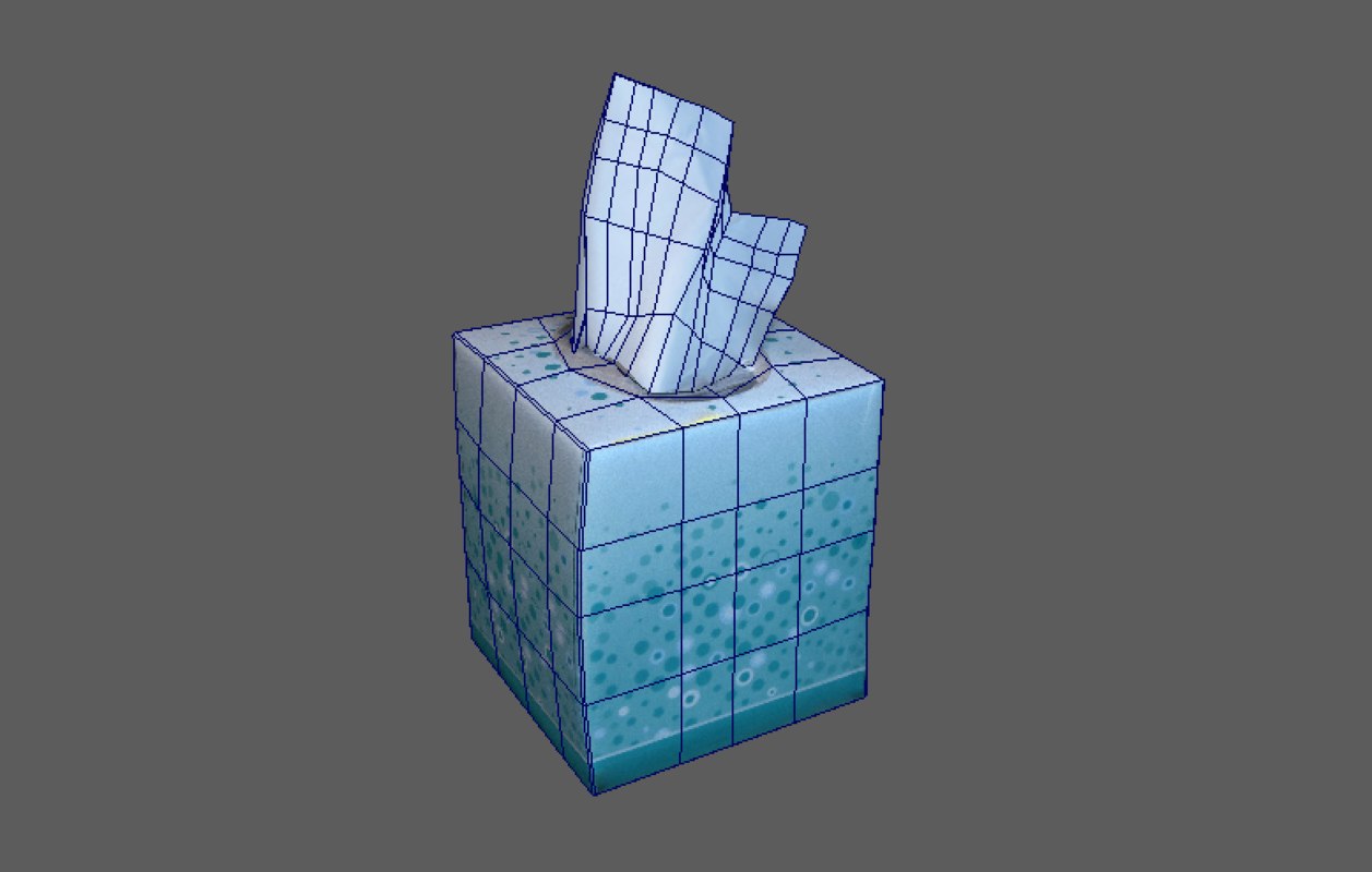 3d tissue box drawing