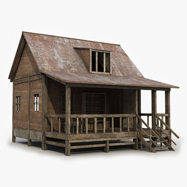 3d model of old wooden house