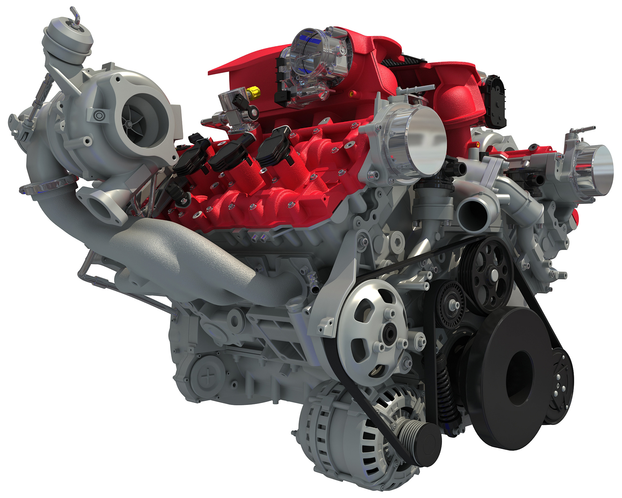 Turbocharged v8 engine 3D model TurboSquid 1212539
