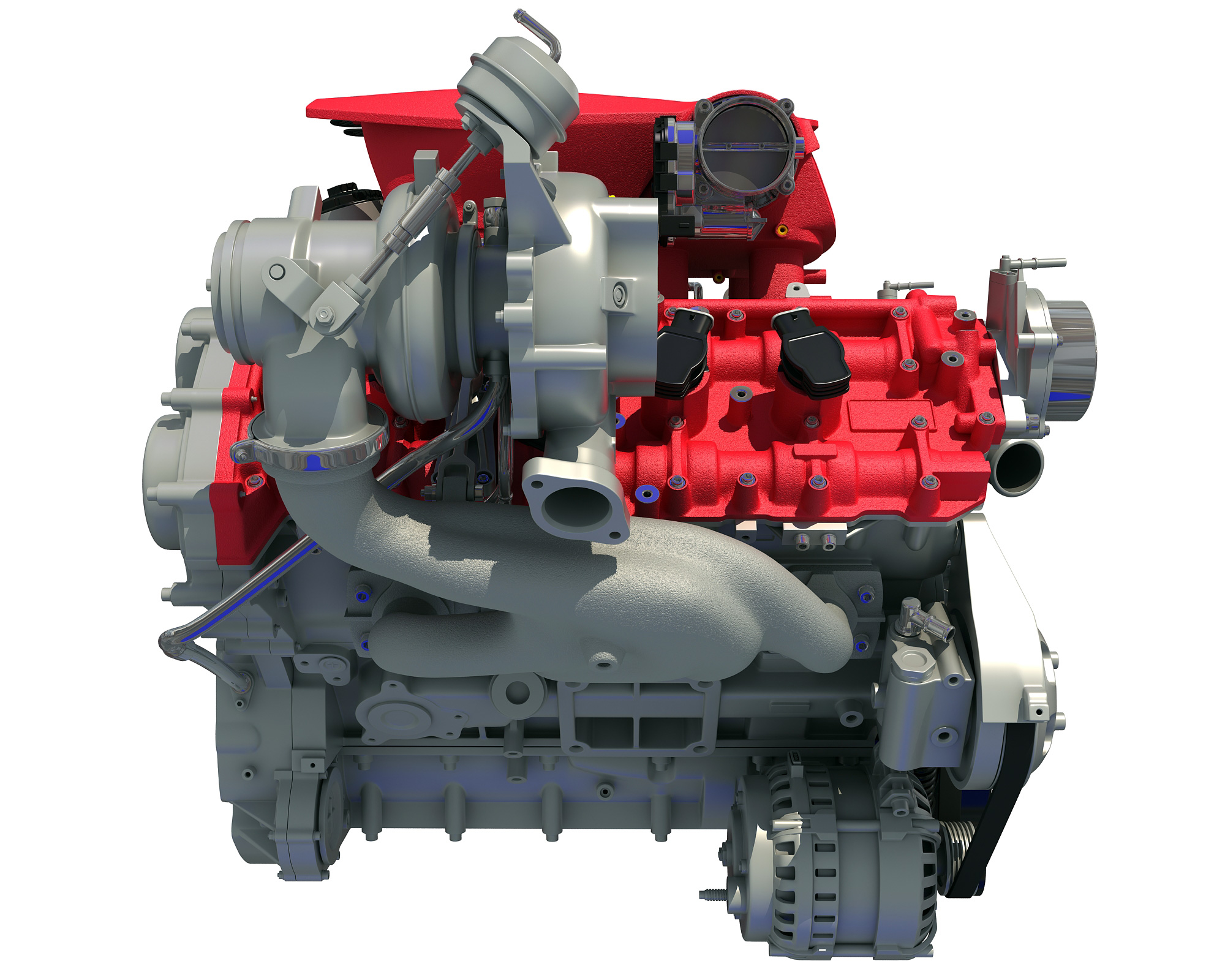 Turbocharged v8 engine 3D model TurboSquid 1212539