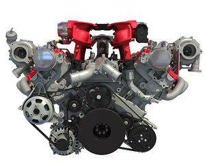 turbocharged v8 engine 3D model