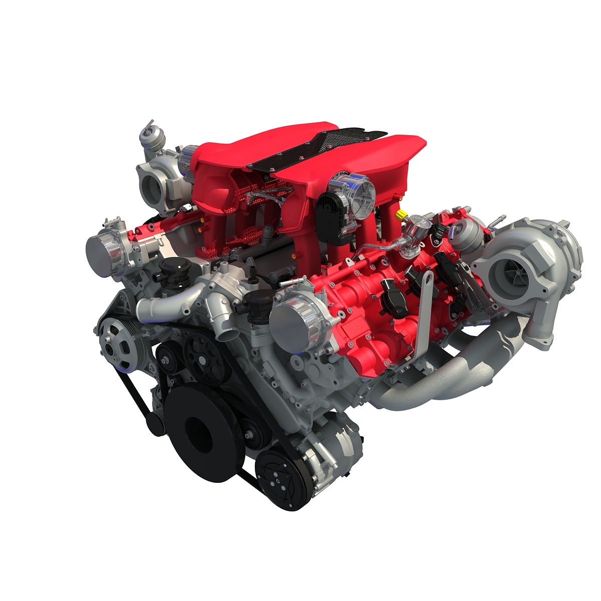 Turbocharged v8 engine 3D model TurboSquid 1212539