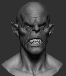 3D vampire head ztl model