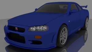 3D model nissan skyline gtr r-34