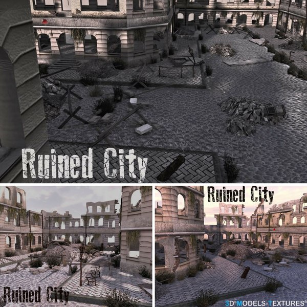 廃墟の街3Dモデル TurboSquid 1212929