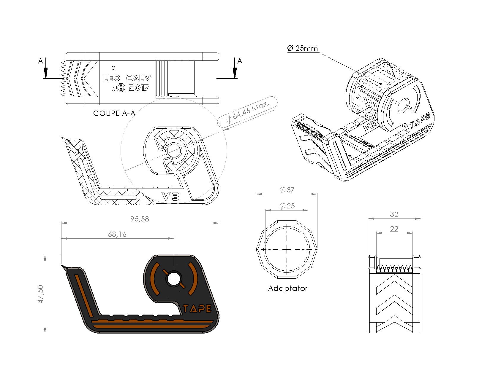 Free simple tape dispenser 3D model TurboSquid 1212988