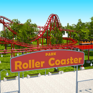 3D model roller coaster park