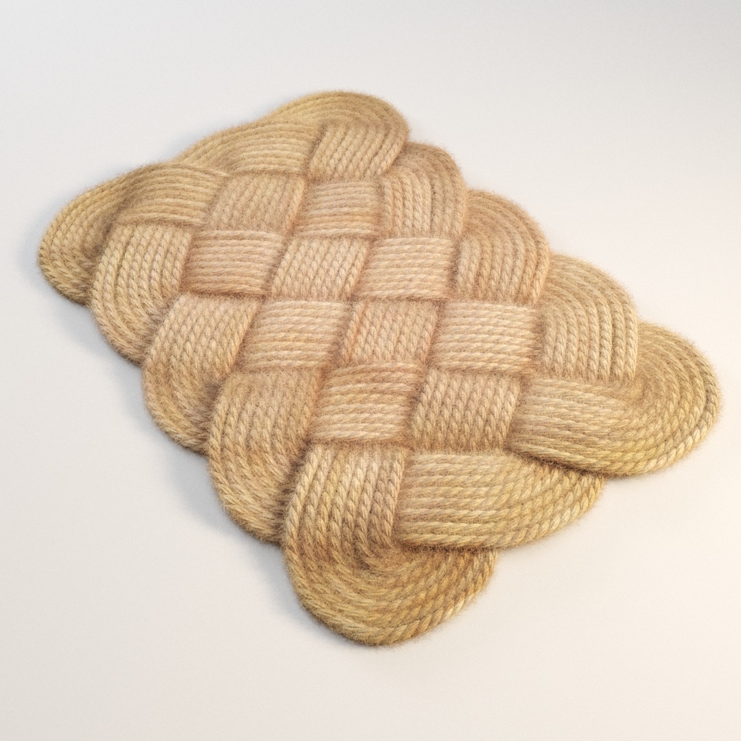Geflochtener Teppich Aus Juteseil 3d Modell Turbosquid 1213105