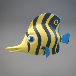 3D model cartoon fish