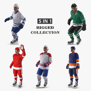 generic hockey players rigged 3D model