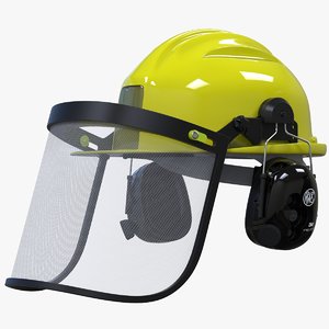 construction helmet visor headphone 3D