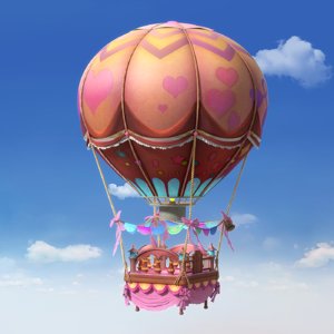 cartoon hot air balloon 3D