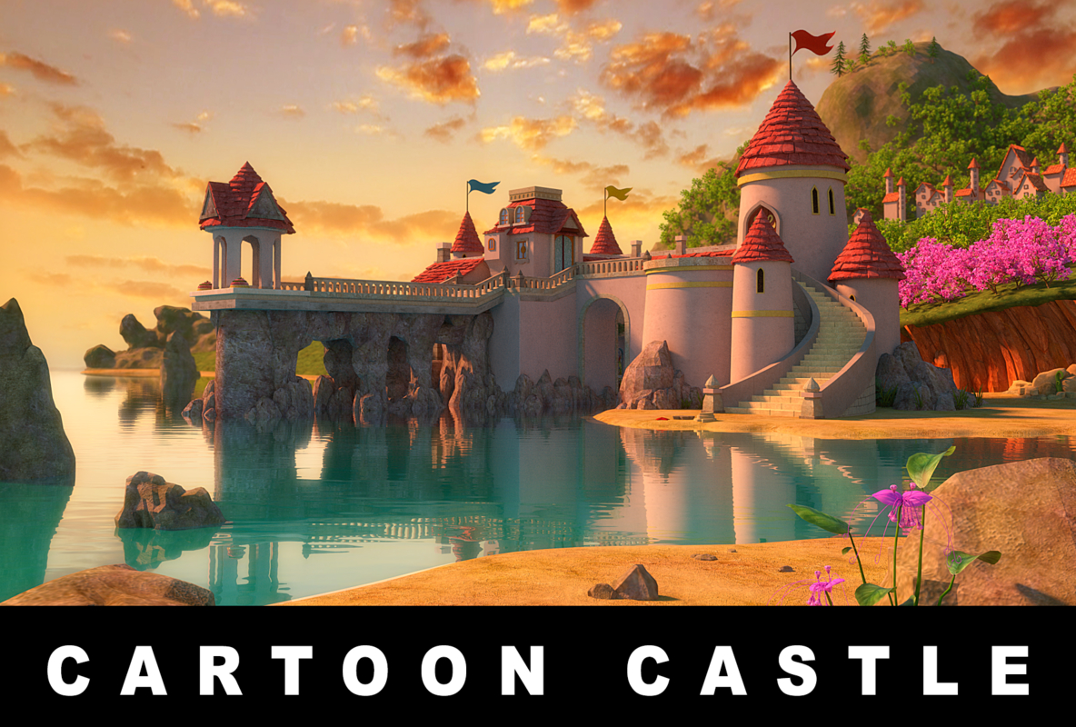 Cartoon castle scene 3D model - TurboSquid 1213947