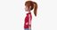 3D cartoon girl rigged character model