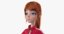3D cartoon girl rigged character model