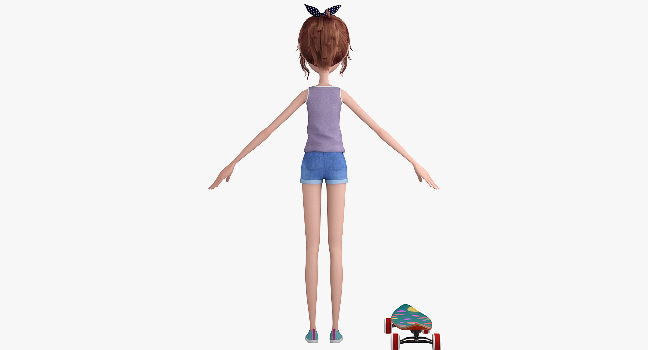 Cartoon Girl Rigged 3d Model Turbosquid 1214028