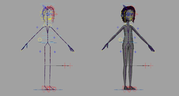 Cartoon girl rigged 3D model - TurboSquid 1214028