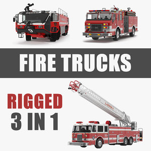 3D rigged trucks 3