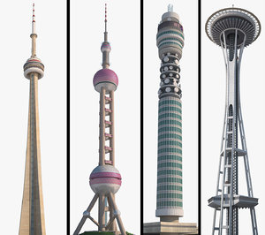 3D model oriental tower