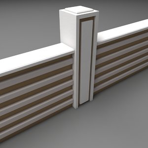 3D garden wall fence model