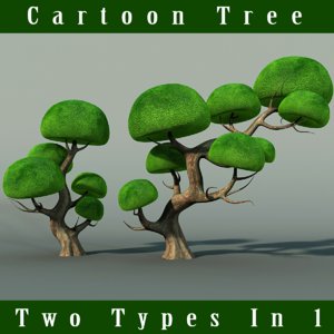 cartoon tree 3D model
