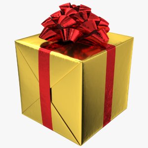 3D realistic gift box 01 model