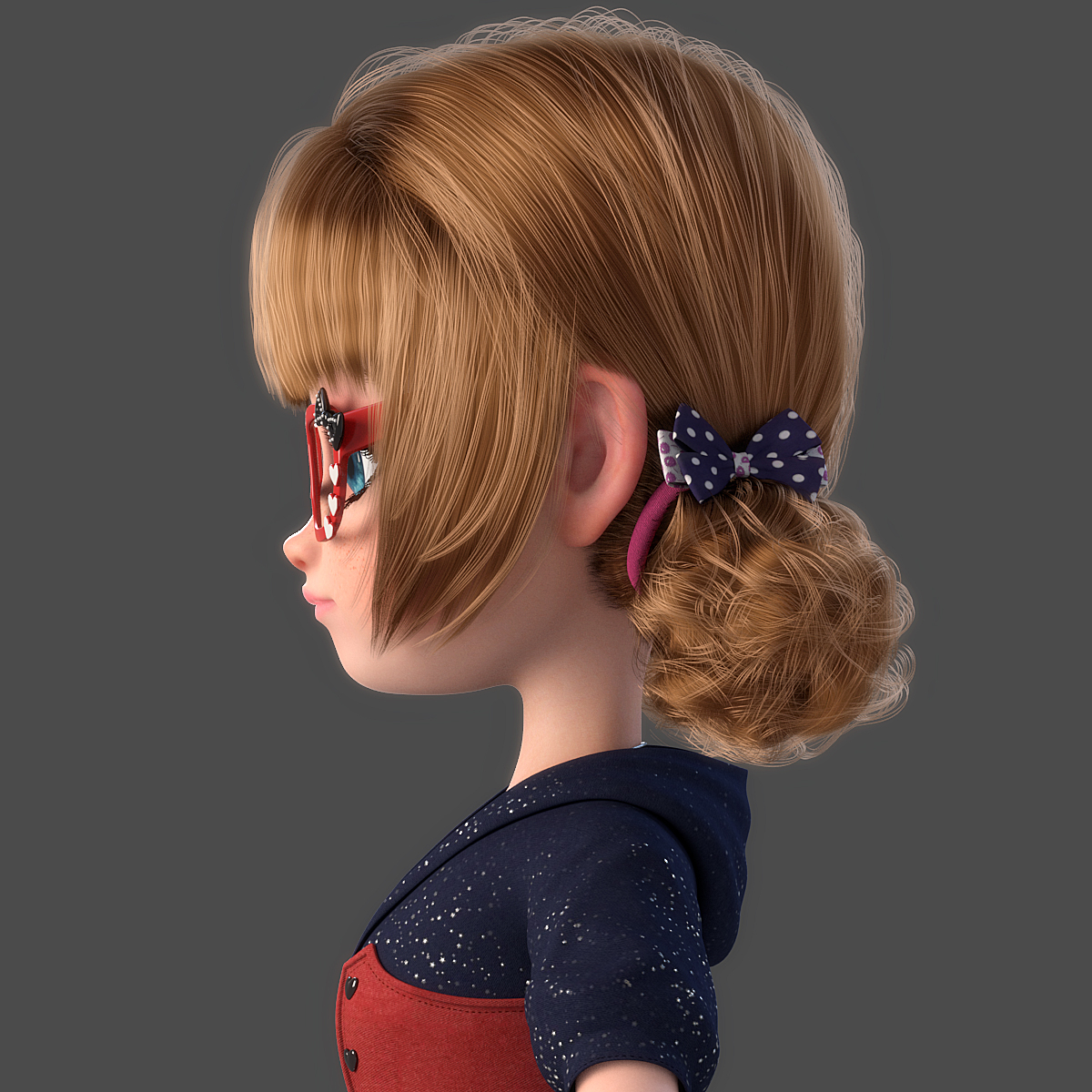 Cartoon girl rigged 3D model - TurboSquid 1214324