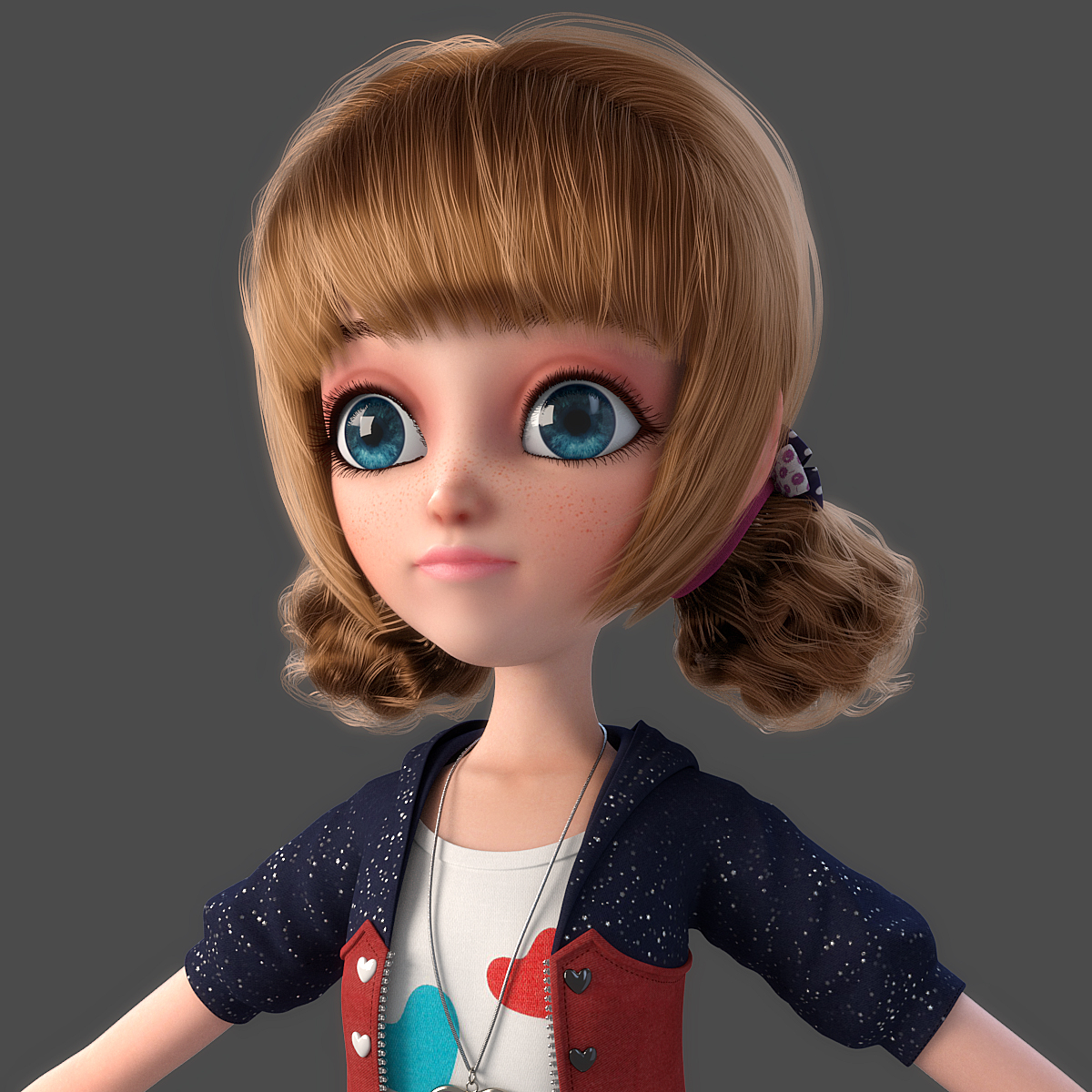 Cartoon girl rigged 3D model - TurboSquid 1214324