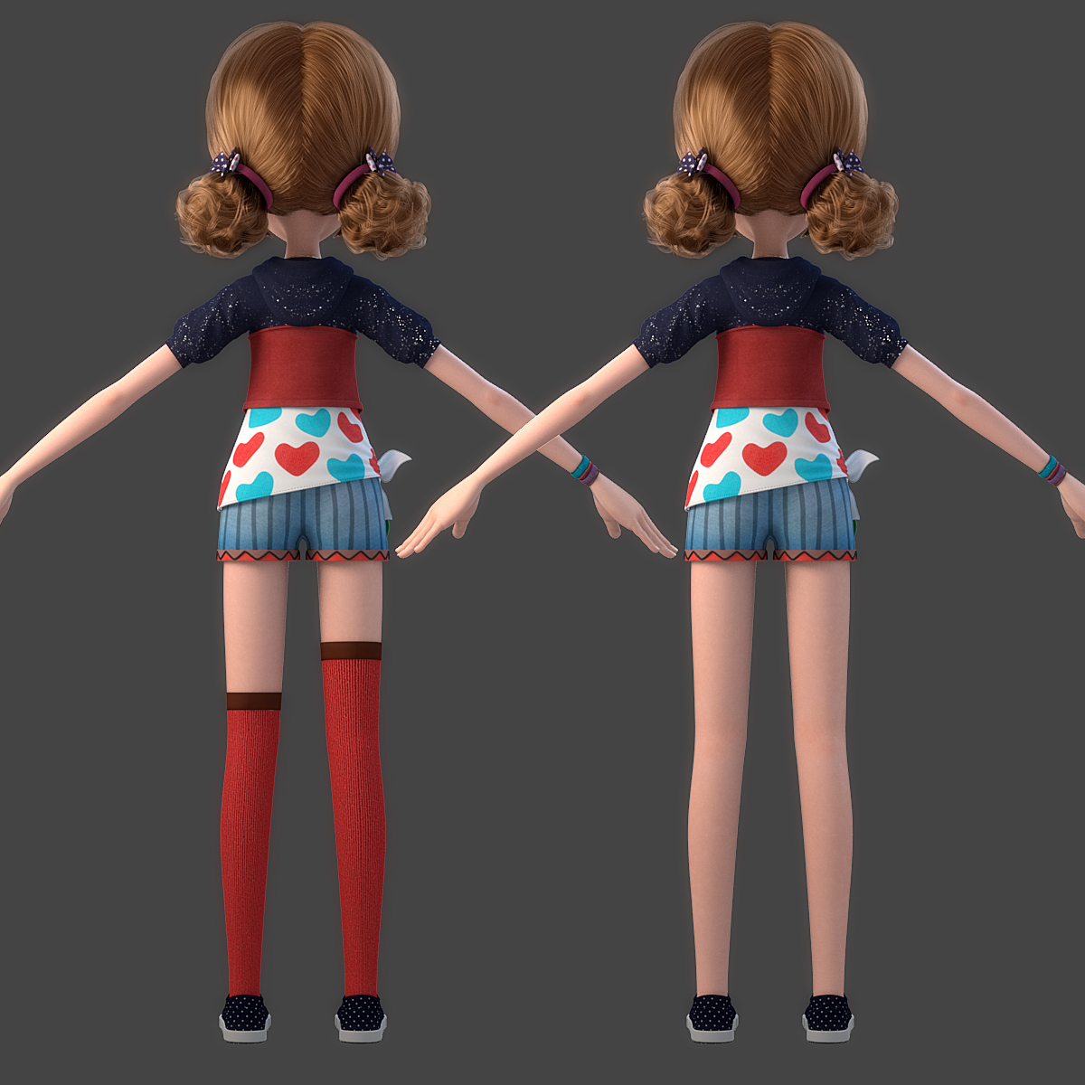 Cartoon girl rigged 3D model - TurboSquid 1214324