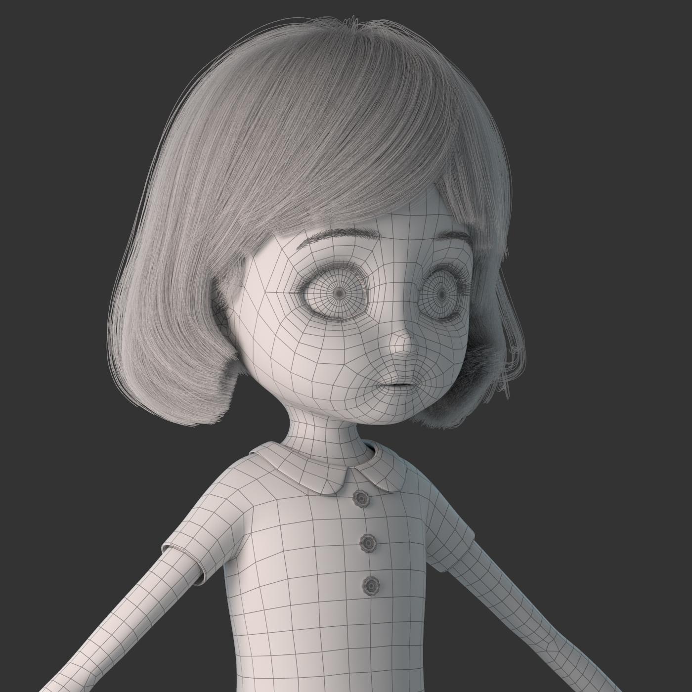 Cartoon rigged girl 3D model - TurboSquid 1214334