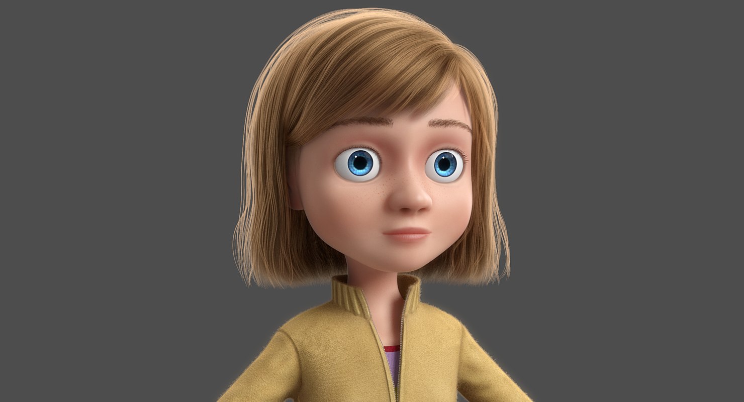 Girl cartoon 3D model - TurboSquid 1214367