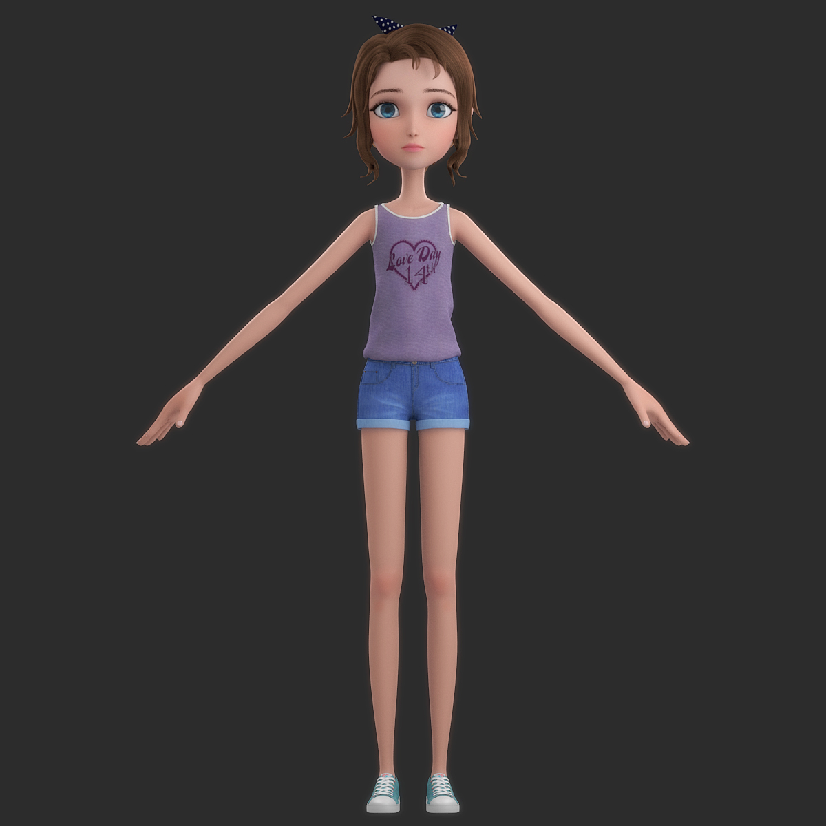 Girl Cartoon 3D Model - TurboSquid 1214402