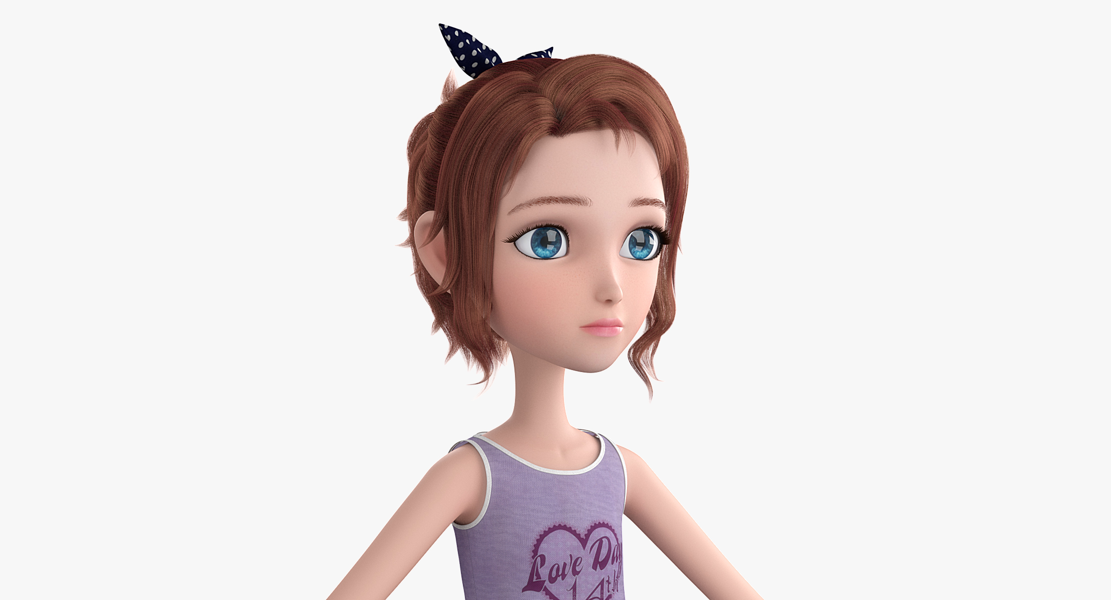 Girl cartoon 3D model - TurboSquid 1214402