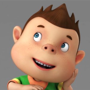 cartoon boy rigged character 3D model