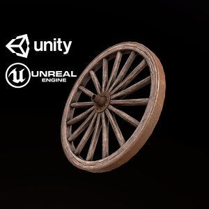 3D pbr ready wagon wheel