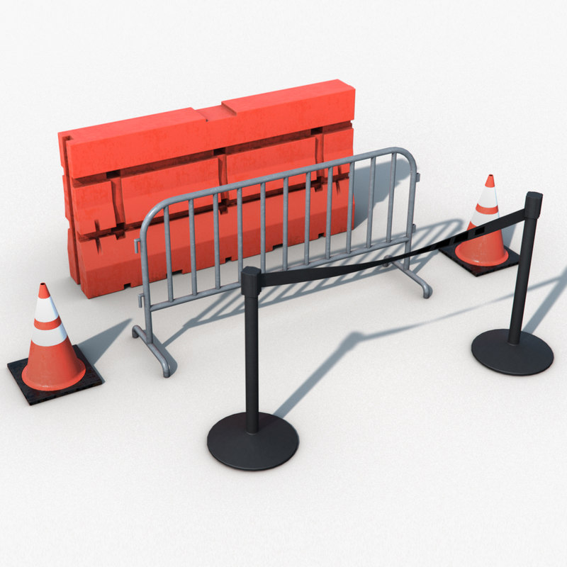 Road barriers 3D model TurboSquid 1214595