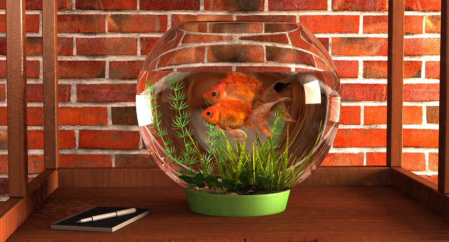 Gold fish aquarium 3D model TurboSquid 1214709