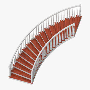 residential staircase curved 3D