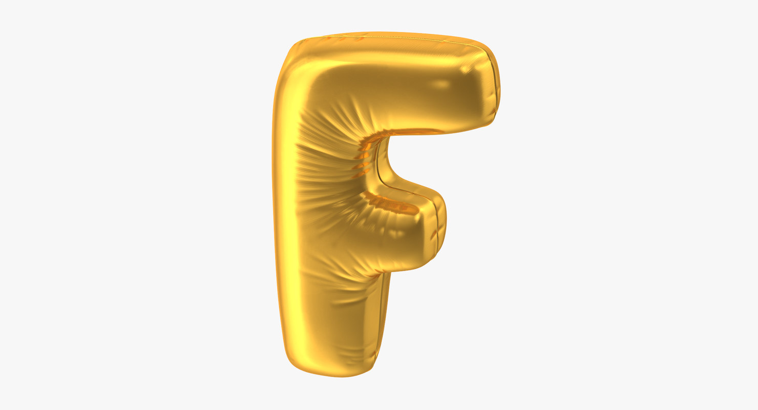 Foil balloon letter f 3D model - TurboSquid 1214782